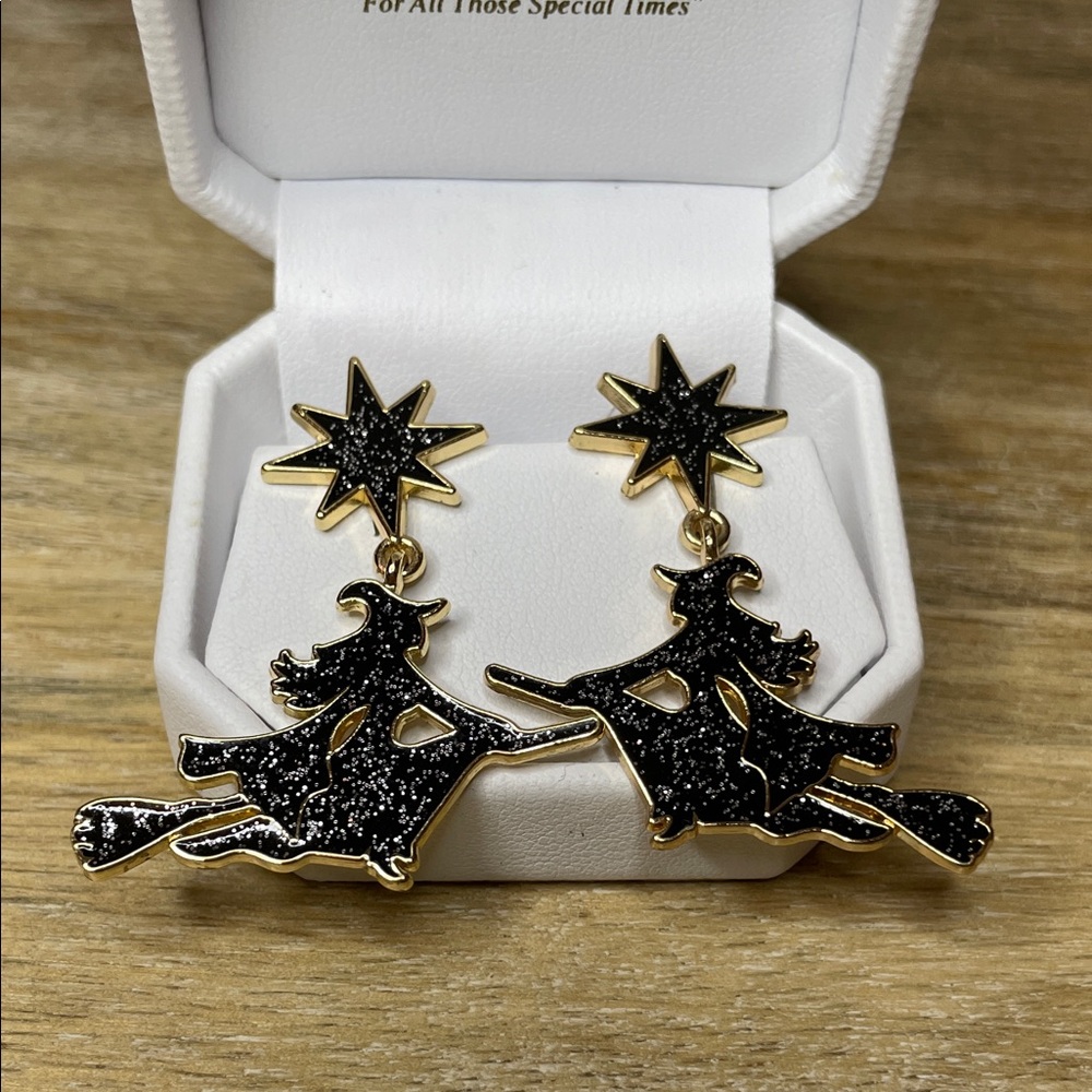 NWOT Sugarfix by BaubleBar Black and Gold Witch Earrings